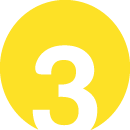number three in bright yellow color against a simple background representing a countdown or ranking system with a focus on four elements in design